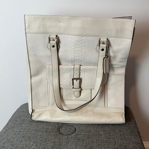 Coach Cream Embossed Python Cream Leather Tote